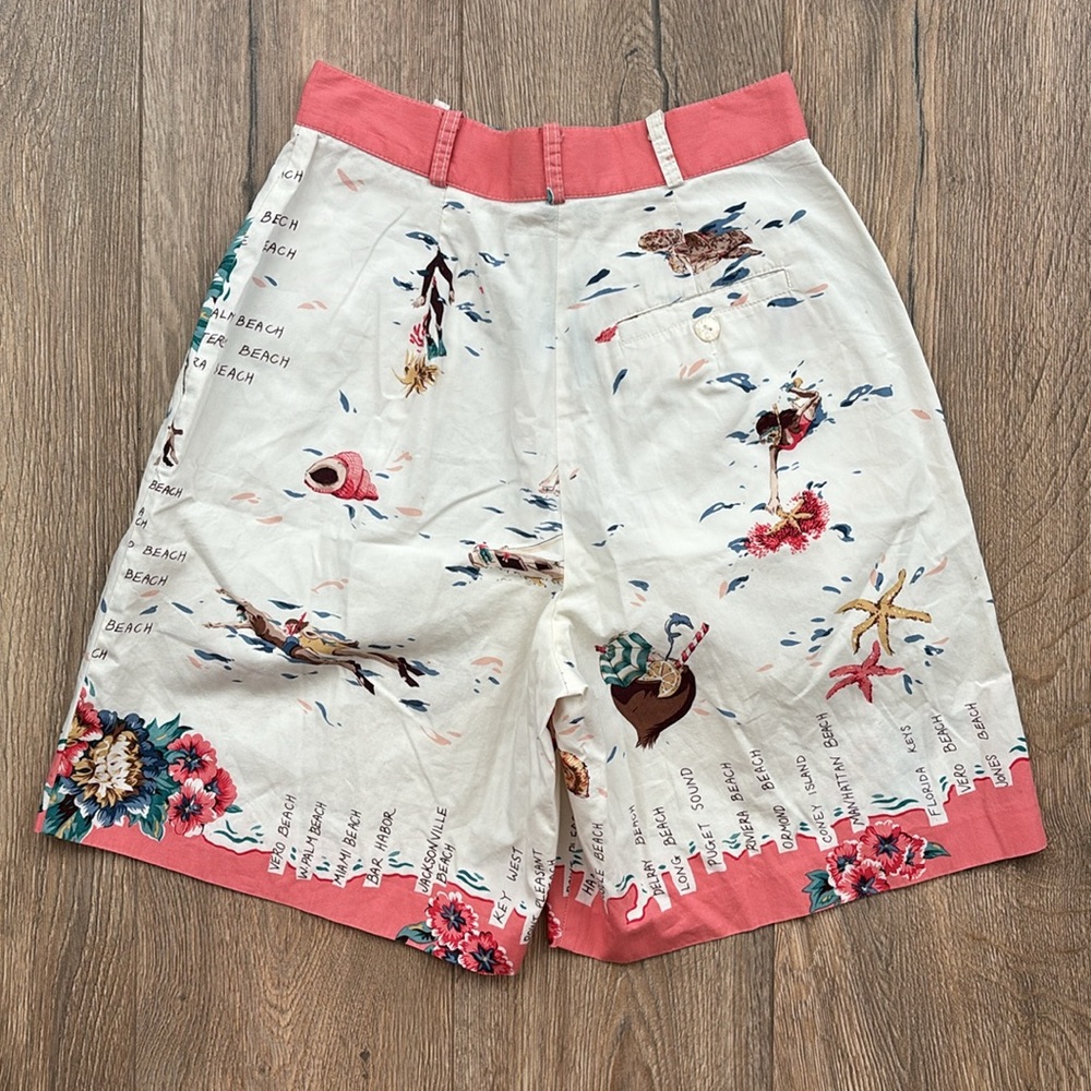 Retro Vintage Bushwacker Beach Shorts Size 4 Pleated High Waist Bermuda USA - Picture 9 of 15